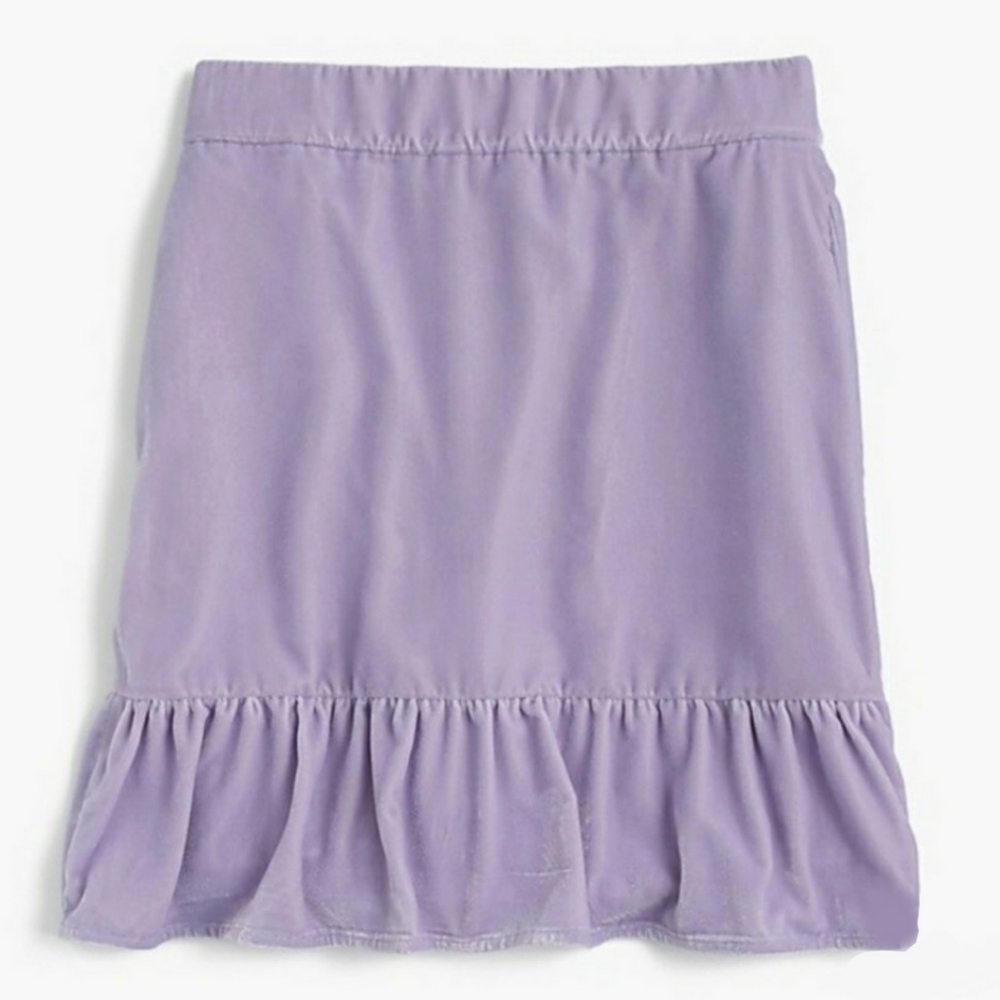 J CREW Velvet Peplum Skirt Light Thistle XXS - Picture 2 of 4